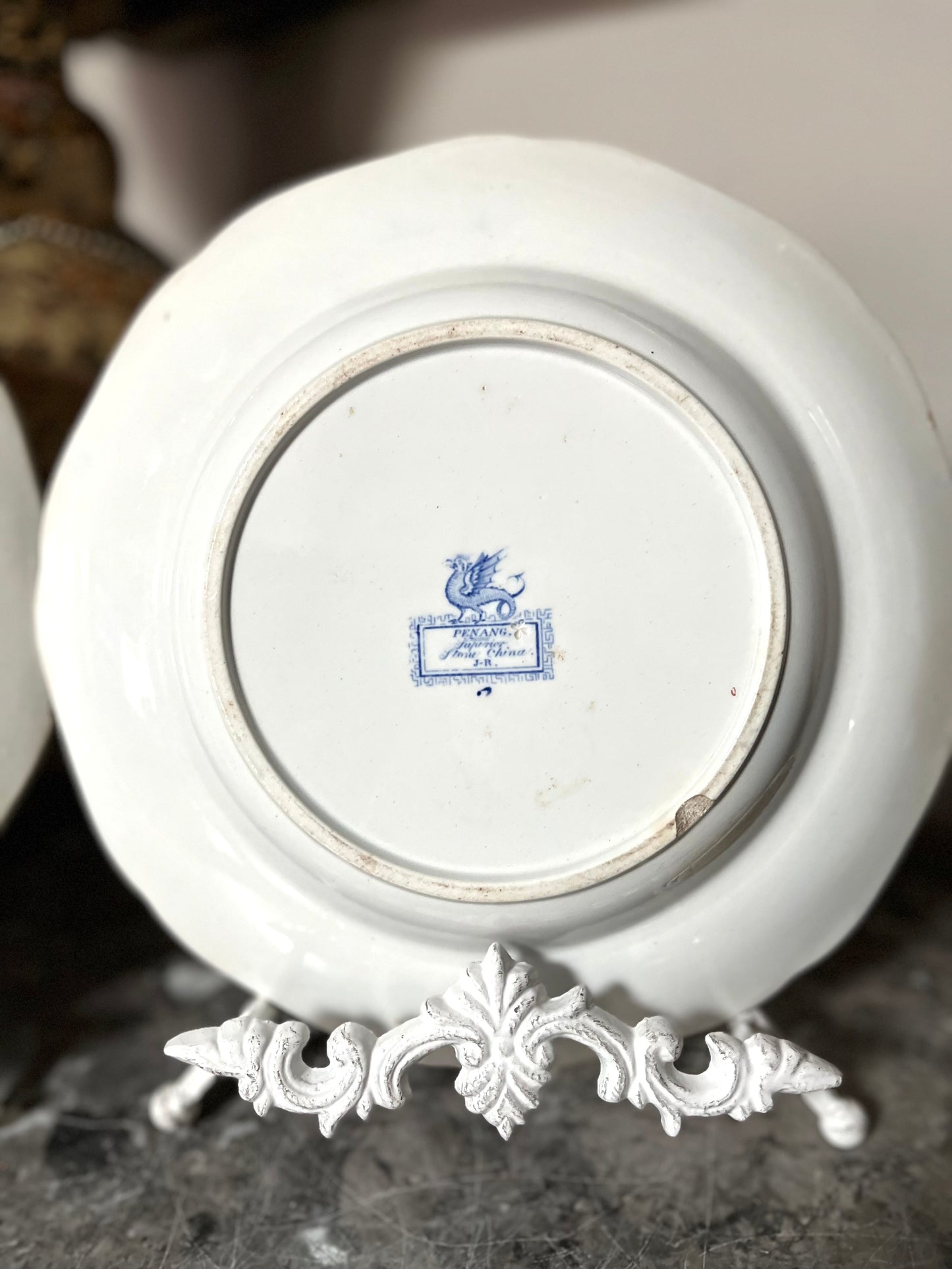 Antique 1800’s Pair Of Ridgeways ‘Penang’ Plates 10” Repairs Priced Accordingly