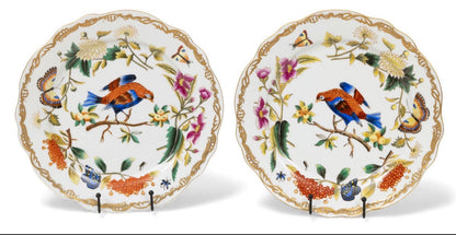 RESERVED: Chelsea House Porcelain Chargers Dia. 12.5" hand painted pair