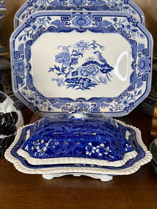 Antique Copeland Spode’s Tower Blue Transferware Covered Tureen | England c. 1895–1910 | DA4383
