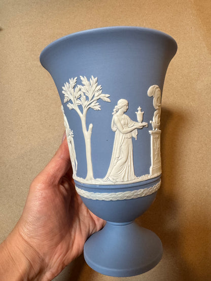 RESERVED - SHOPTHEPINKBOW - Live 06/15 blue lavender Wedgwood large trumpet vase