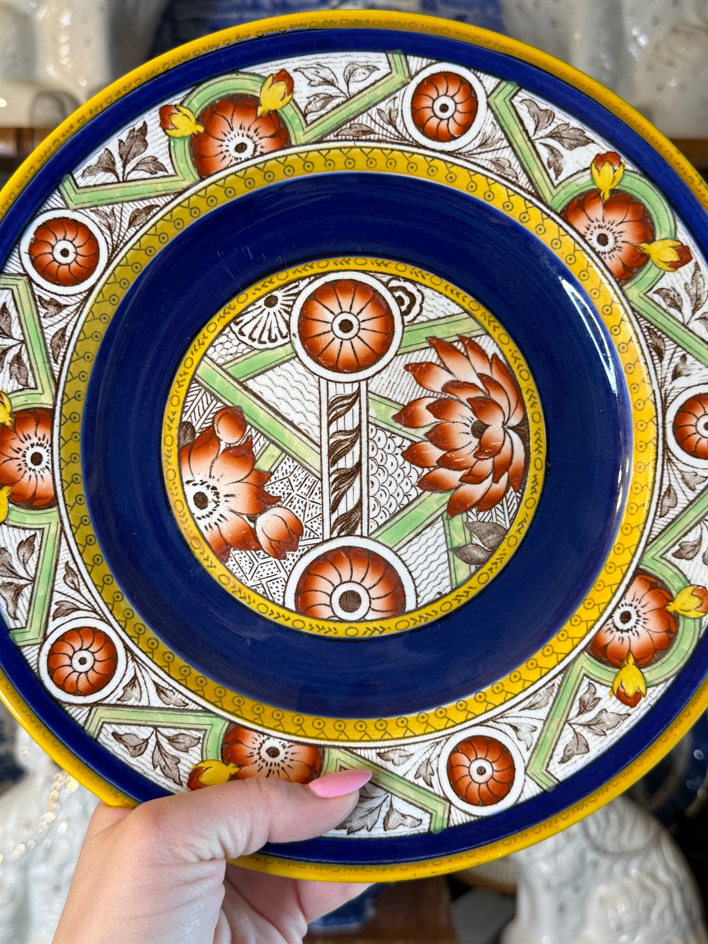 Antique Wedgwood Argenta Majolica Plate | 10.5”D | Etruria England | c.1878–1890