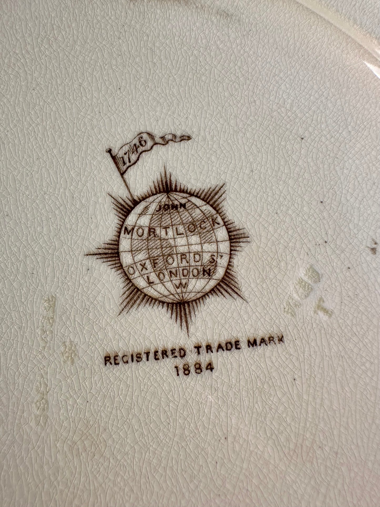 Late 19th Century Wedgwood "Lag & Feather" Brown Transferware Plates Pair, Made in England, 10"