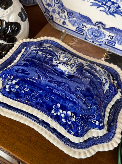 Antique Copeland Spode’s Tower Blue Transferware Covered Tureen | England c. 1895–1910 | DA4383