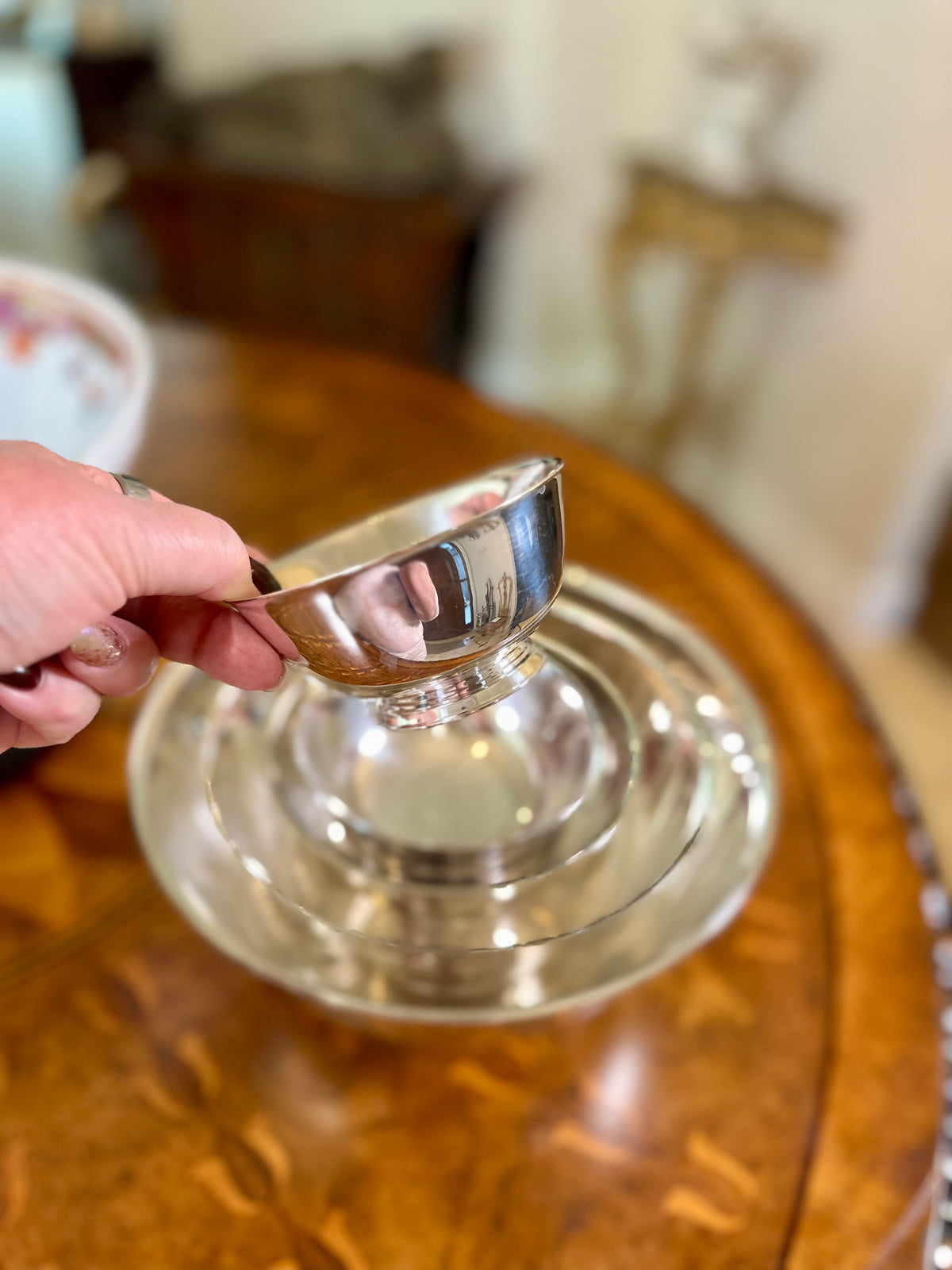 Vintage Silver-Plated Revere Bowls | Curated Nested Set of Five | Oneida & Gorham