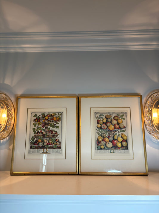 Gorgeous Pair of Framed Calendar Prints (Engraved by Fletcher and Smith)