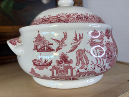 Reserved! Churchill Pink Willow lidded tureen!