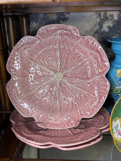 Bordallo Pinheiro Pink Cabbage Charger Plates | Set of 3 | Portugal | 12”