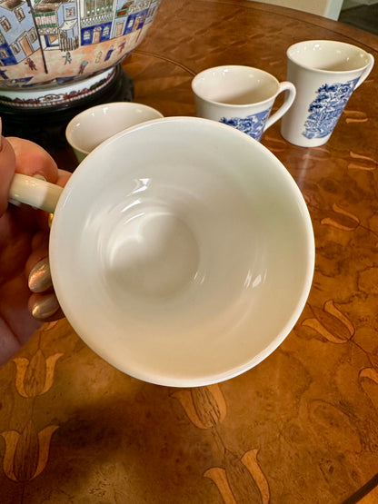 Vintage Liberty Blue Mugs | Set of 4 | Enoch Wedgwood Bicentennial Transferware