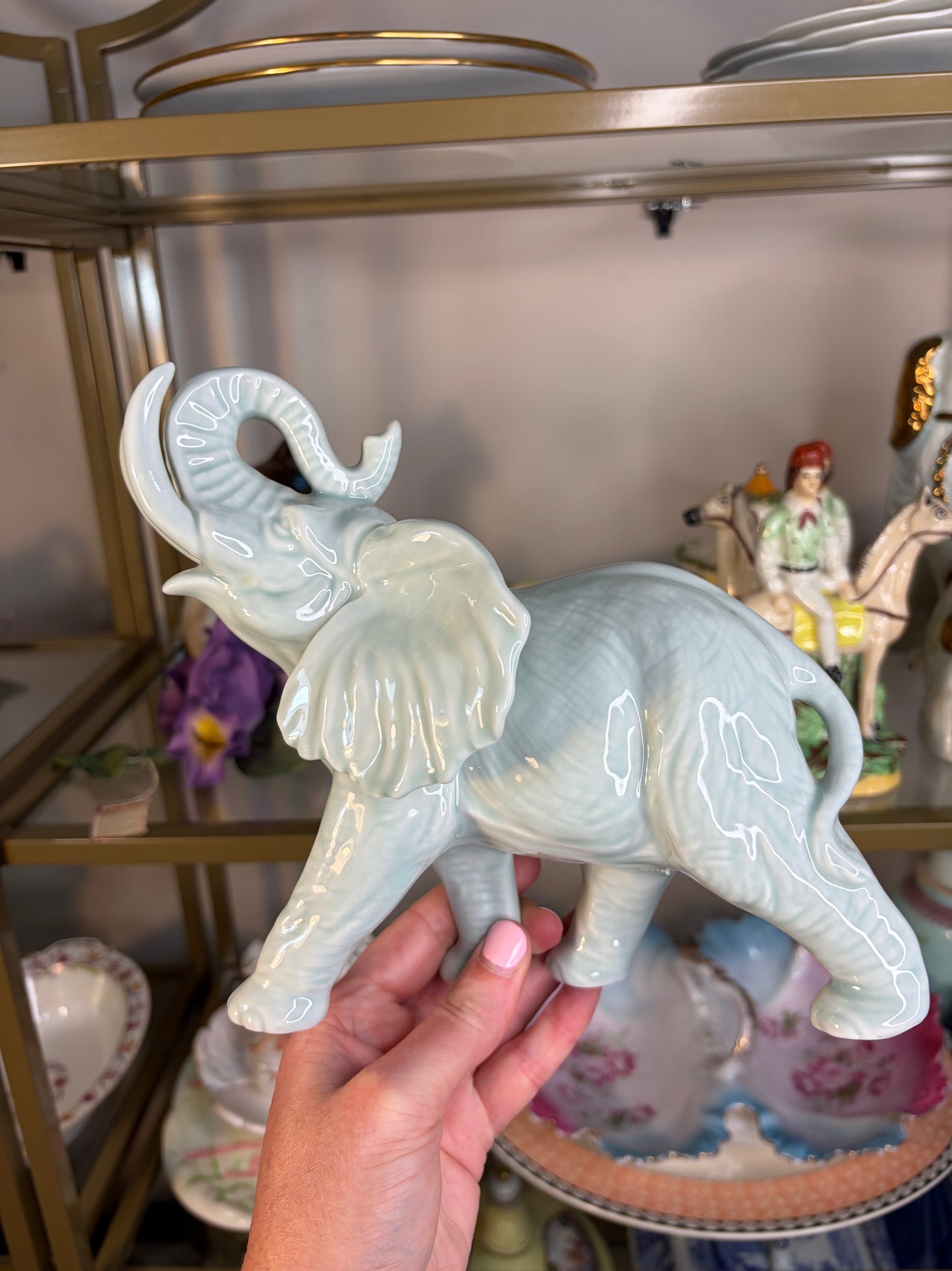 Lovely Andrea by Sadek celadon elephant!