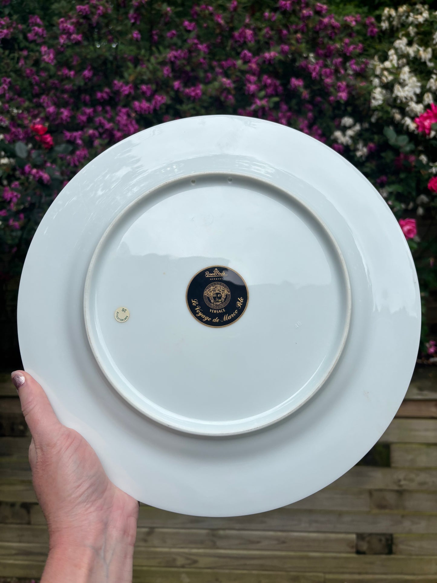 Stunning Versace Rosenthal Marco de Polo 12” charger or platter!