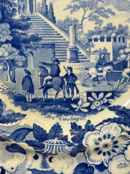 RESERVED - AMYLEA - Antique Don Pottery Blue & White Transferware Plate | Samuel Barker & Son | 8.25”