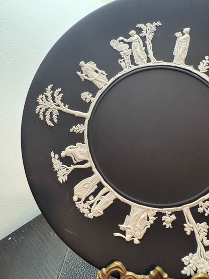 Rare Wedgwood black bassalt white large decorative plate