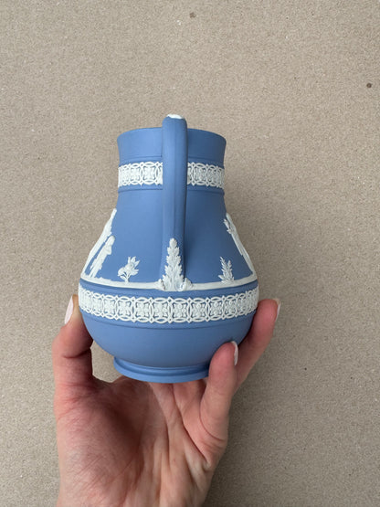 Light blue Wedgewood water pitcher 5”