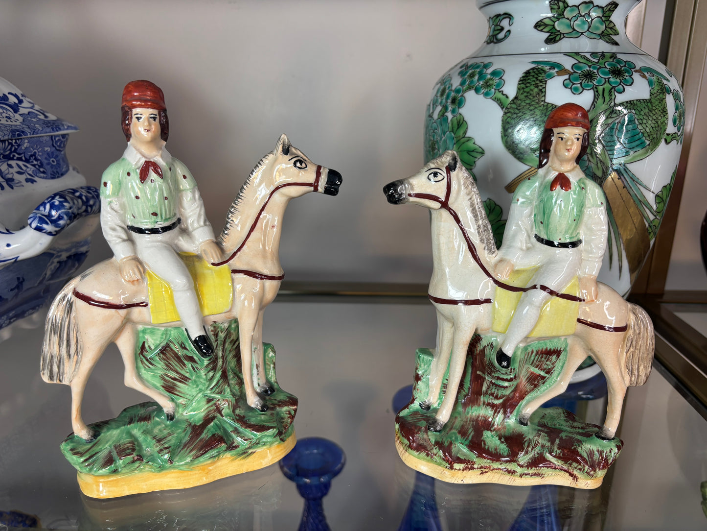 Stunning Staffordshire Polo players on horses pair!