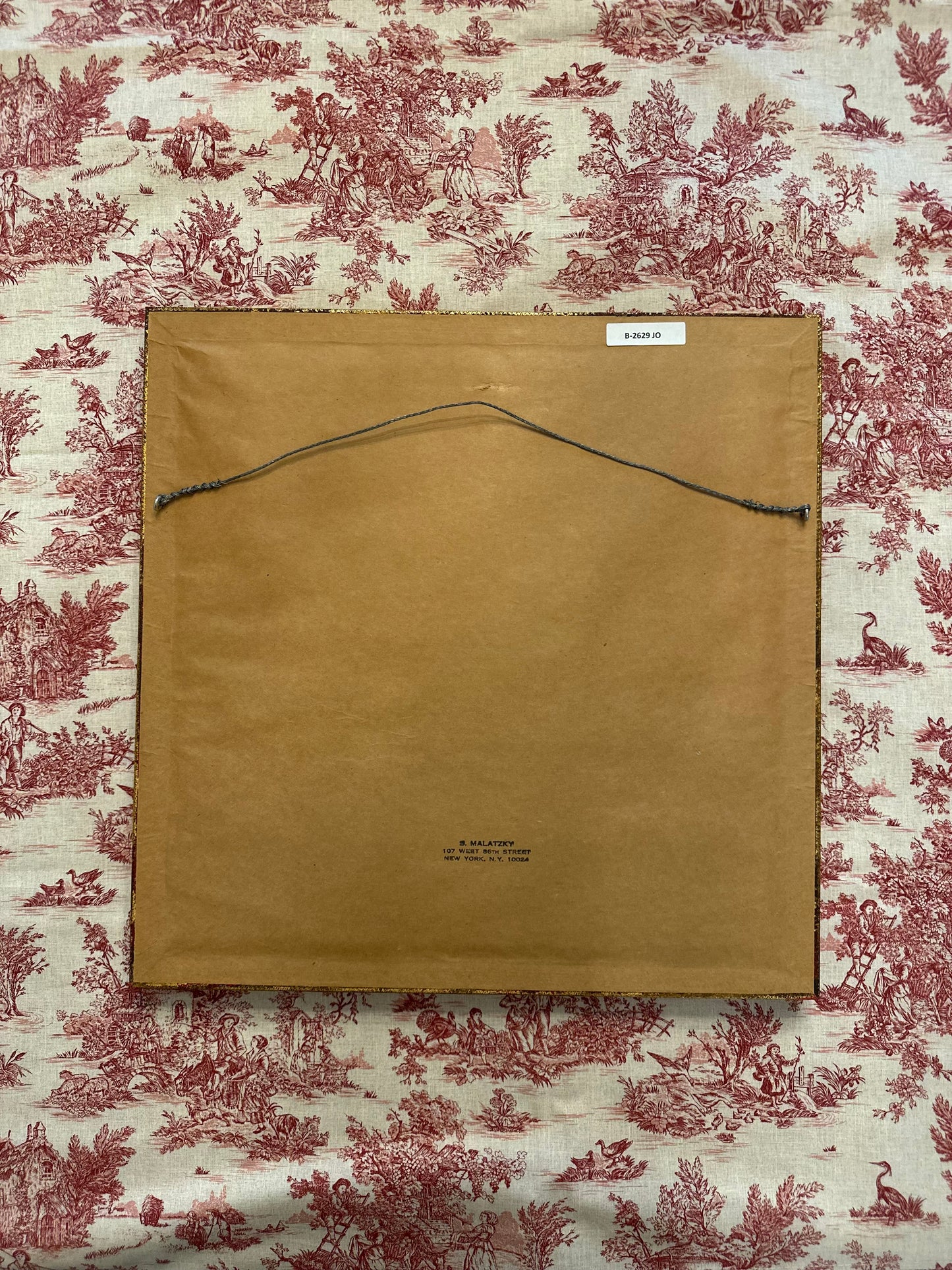 Antique European Hand-Stitched Needlepoint Landscape in Gilt Frame, c. 1890–1920