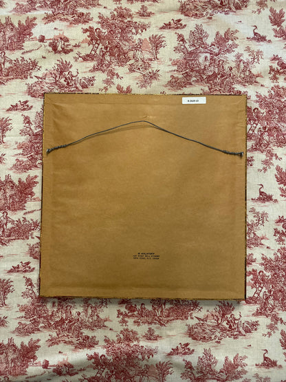 Antique European Hand-Stitched Needlepoint Landscape in Gilt Frame, c. 1890–1920