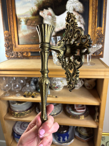 Lovely cast metal wall sconces pair!