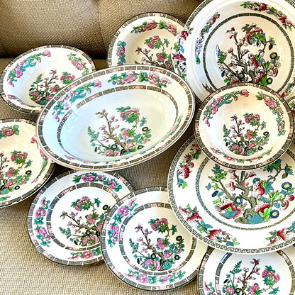 Antique Maddox and Johnson Brothers of England Indian Tree 12 piece set bundle