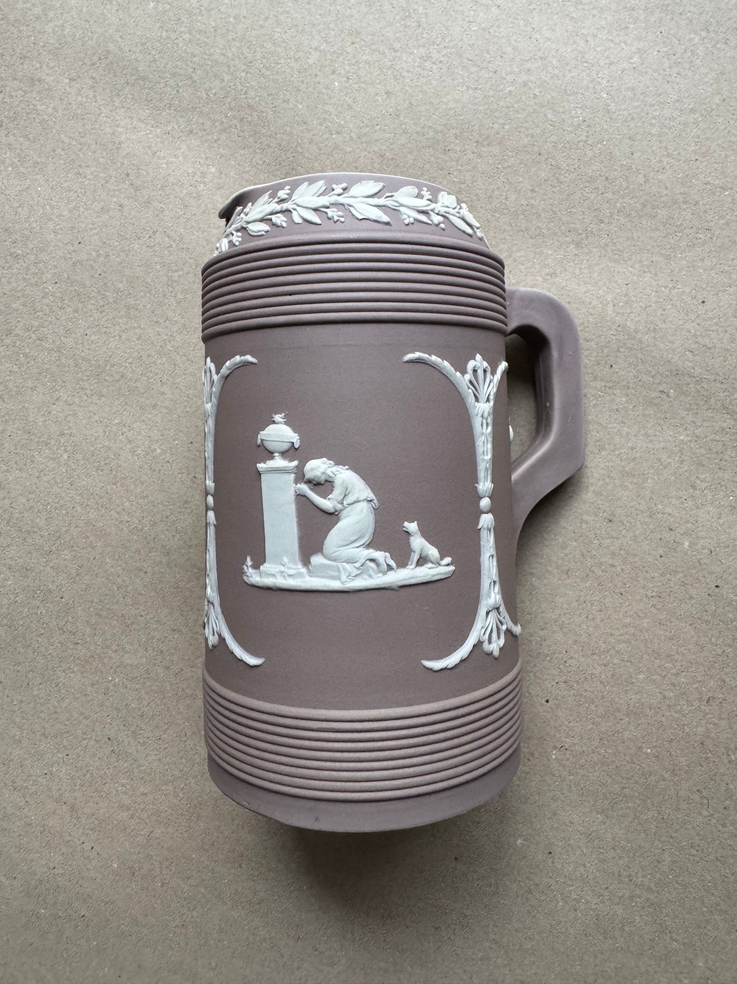 Lilac Wedgewood large pitcher 7” tall