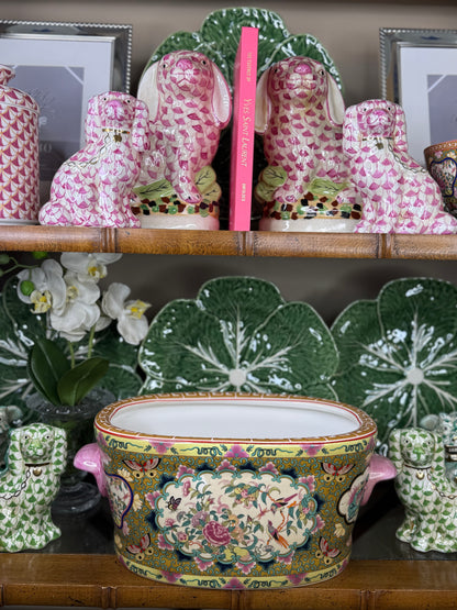 Danny's Fine Porcelain: Rose Canton Oval Cachepot / Footbath | (TWO SIZES AVAILABLE)  #41456, #41455