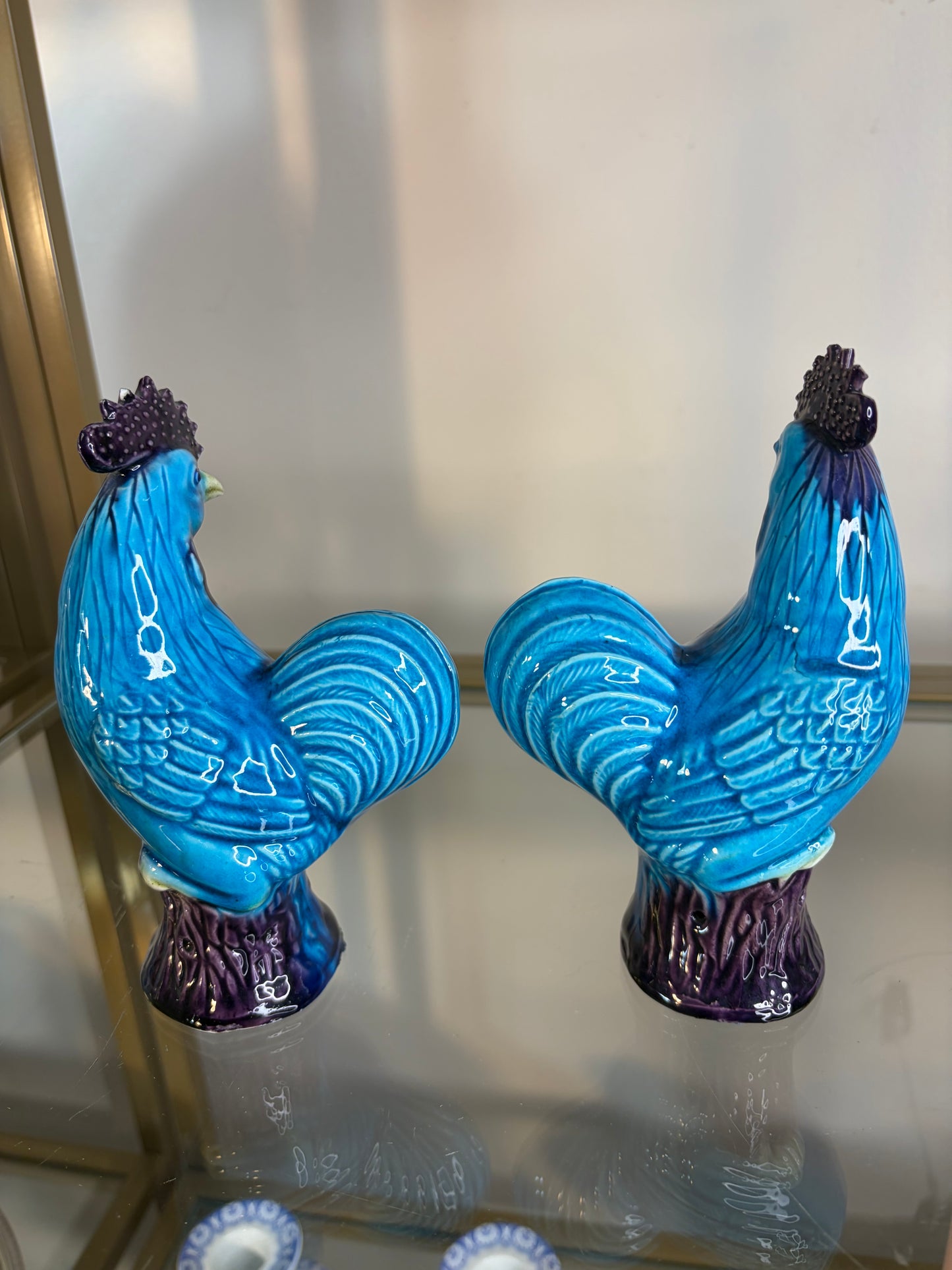 Beautiful export roosters pair! As is!