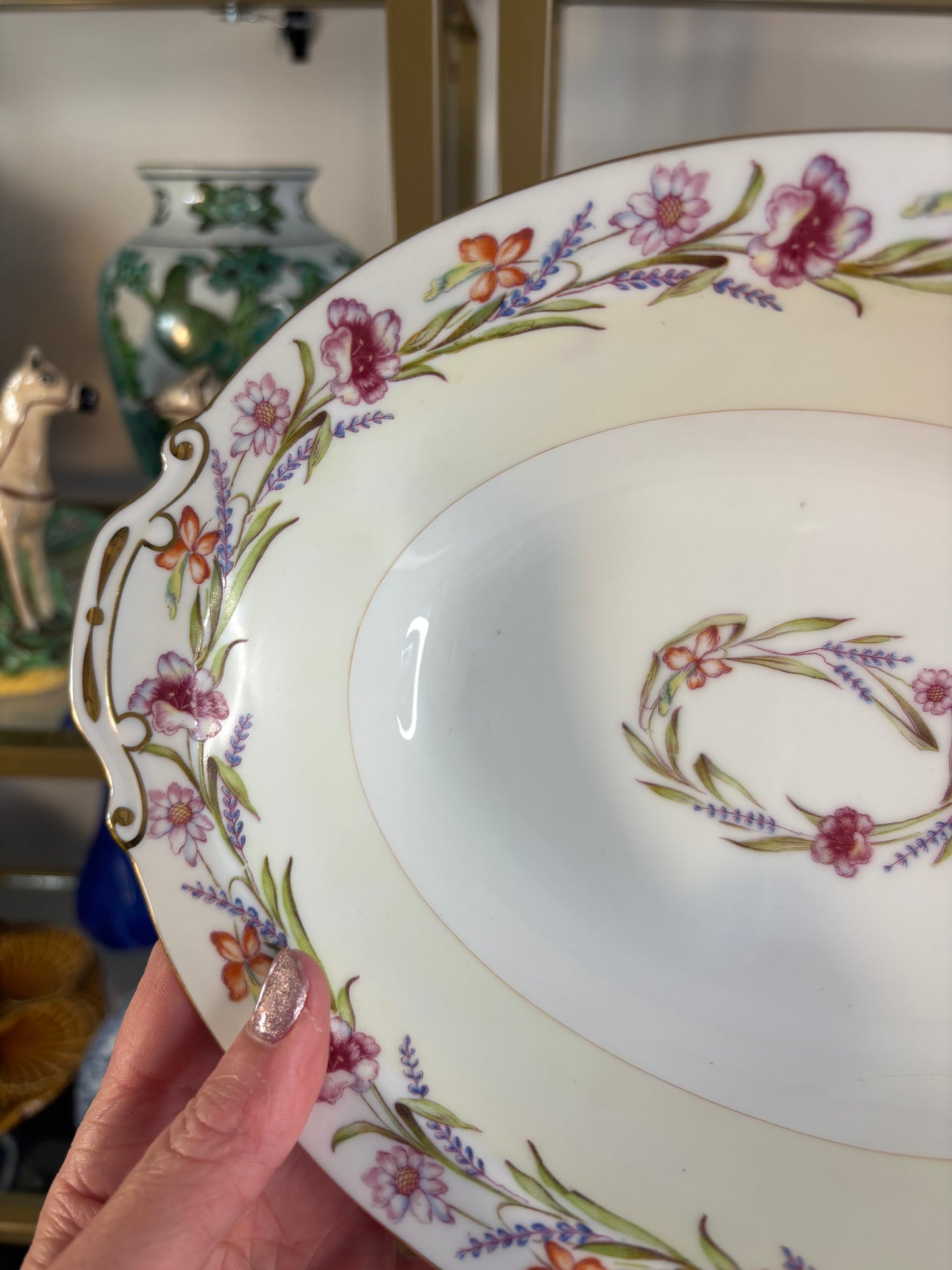 Beautiful Japanese floral and gold bowl!