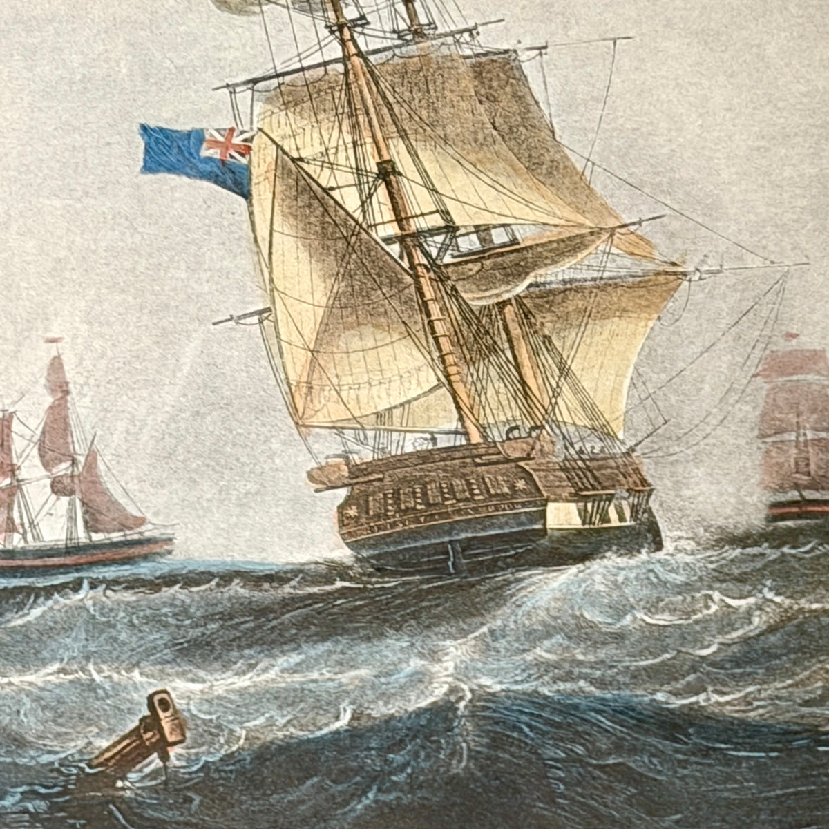 Rare Set of 2 custom antique engraving wall art named "OUTWARD & HOMEWARD BOUND" by S. Walters