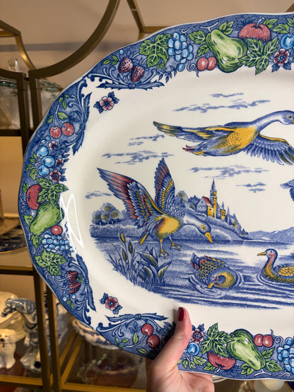 Beautiful duck transferware platter!