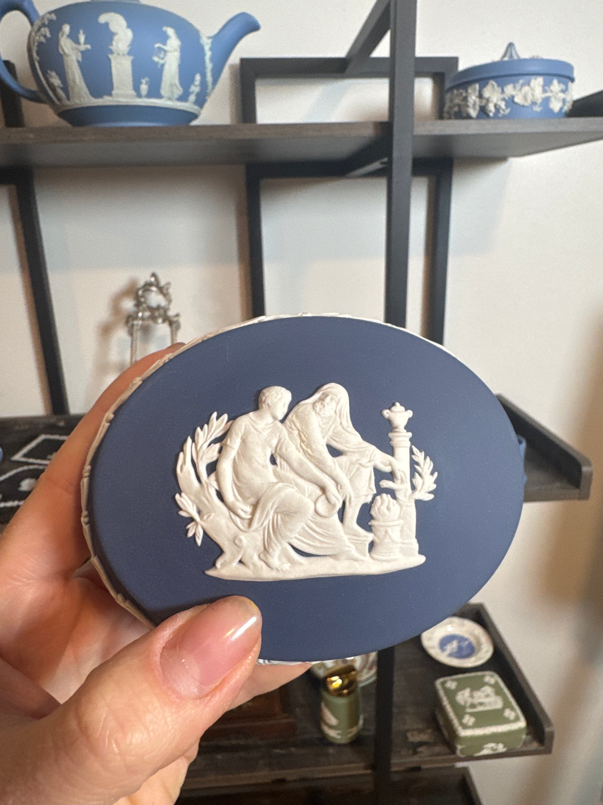 Wedgwood dark blue trinket box