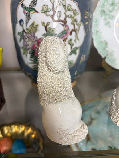 Antique Staffordshire confetti poodle with red mouth!