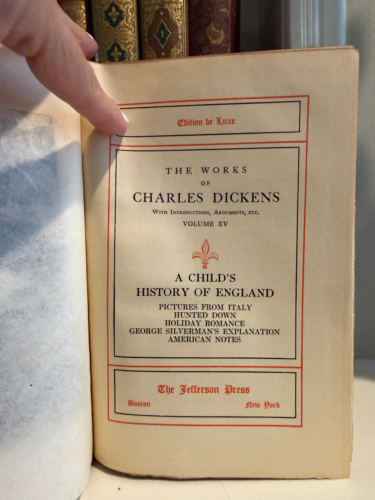 Set of 7 aged rare books Dickens, Longfellow 1885, Sterne & more