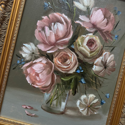 Auction painting floral bouquet