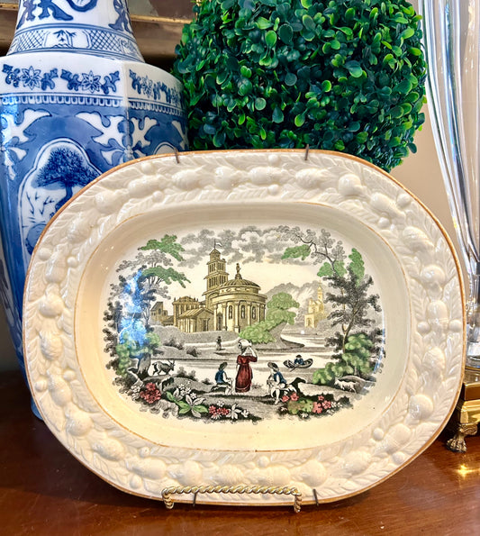Antique W. Adam’s England oval platter stamped