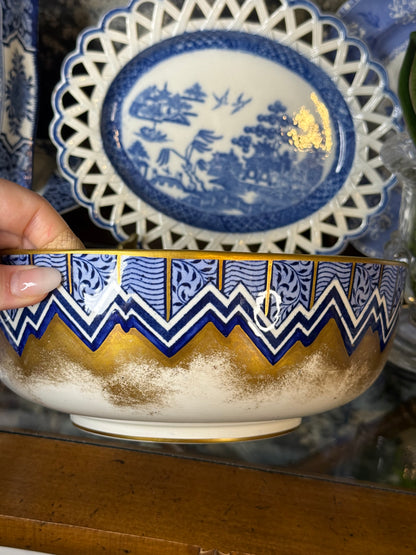 Antique Losol Ware Blue & Gold Bowl | c. 1920 | DA4233