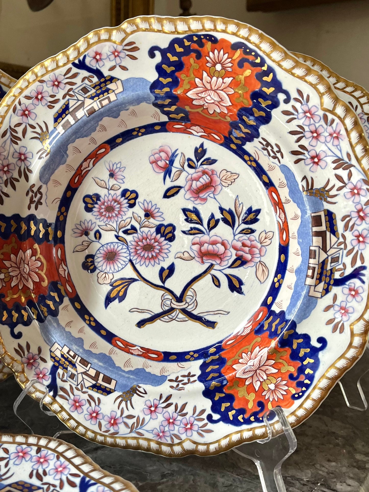 Live 09/01 Stunning Mid 19th C Set Of 8 Copeland Late Spode Imperial Dinner Plates