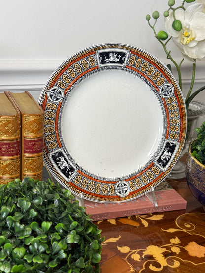 RESERVED - CASEY - Antique Wedgwood Athena Dinner Plate | Aesthetic Movement Transferware | England | 10”