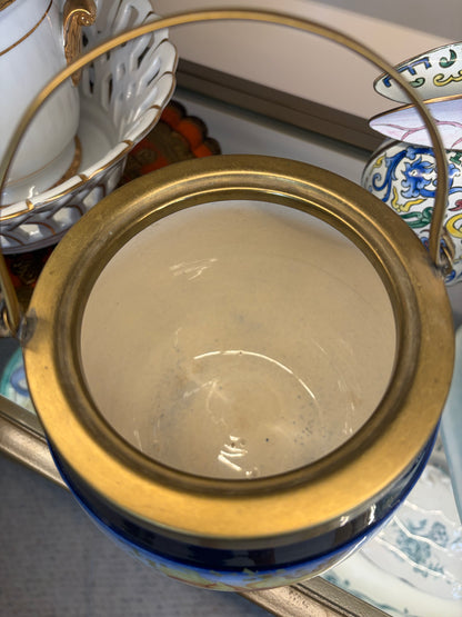 Antique floral biscuit jar!