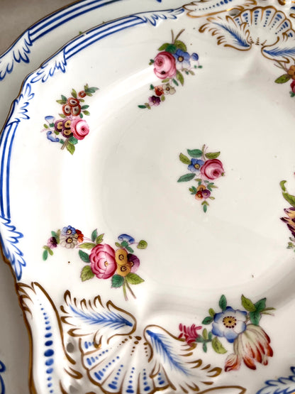Live 09/20 Beautiful Antique French Old Paris Porcelain Five-Piece Sauce Tureen & Plate Set, c.1830–1850