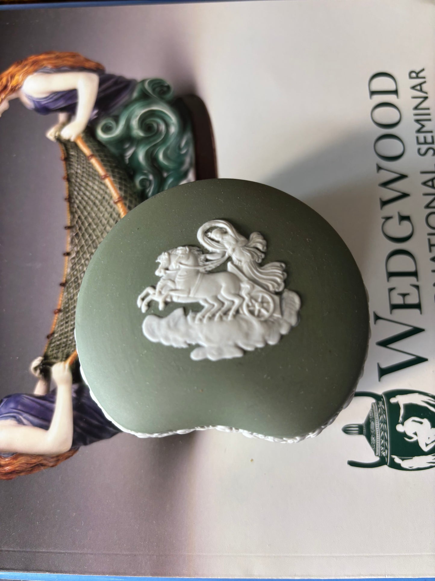 Wedgwood Jasperware Green trinket box!