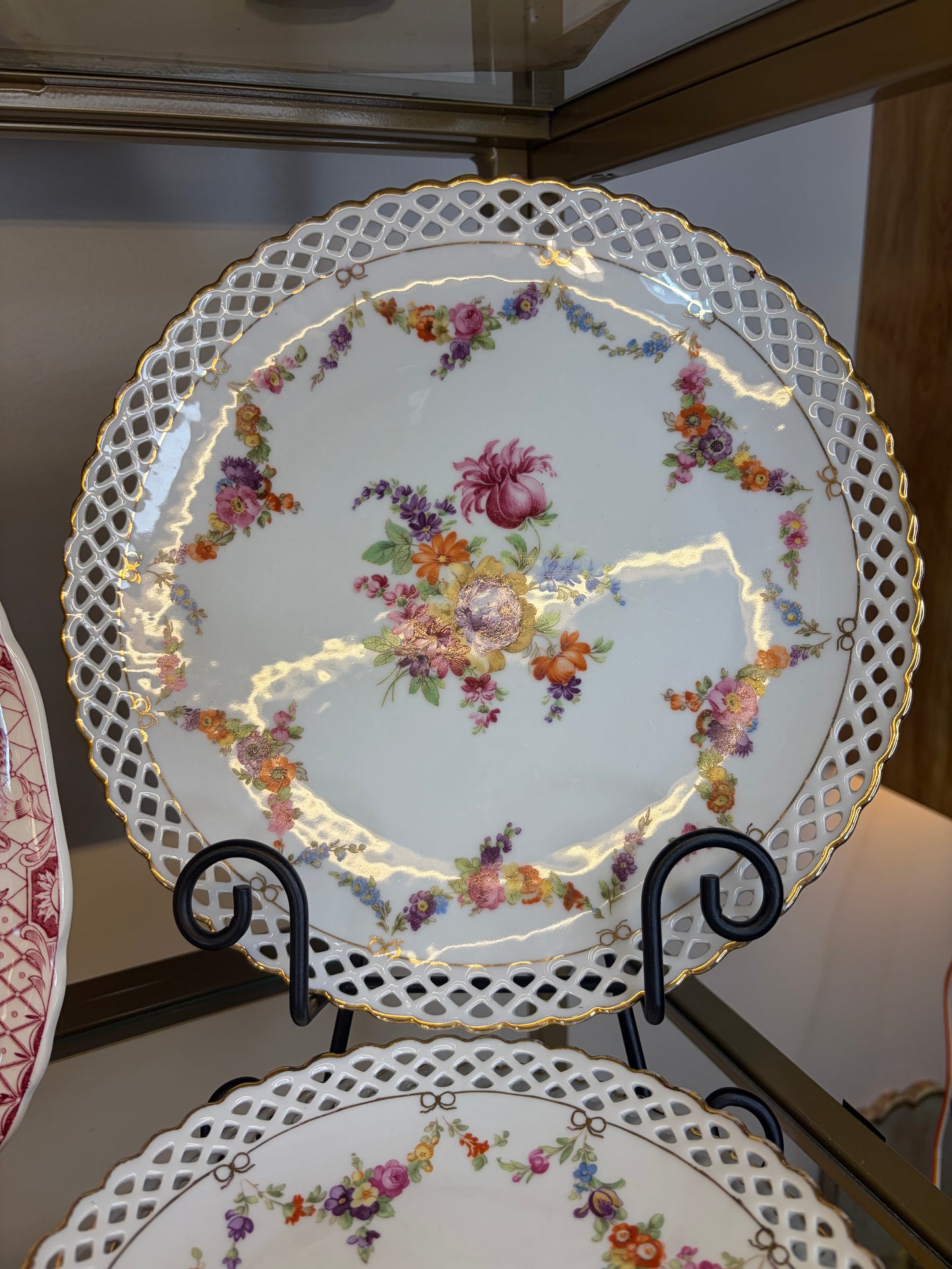 Stunning Bavarian cake plate and set of 5 matching plates!