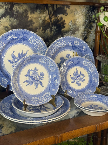 Vintage Copeland Spode “Camilla” Blue & White Plates | Set of 4 | 8.5” | England