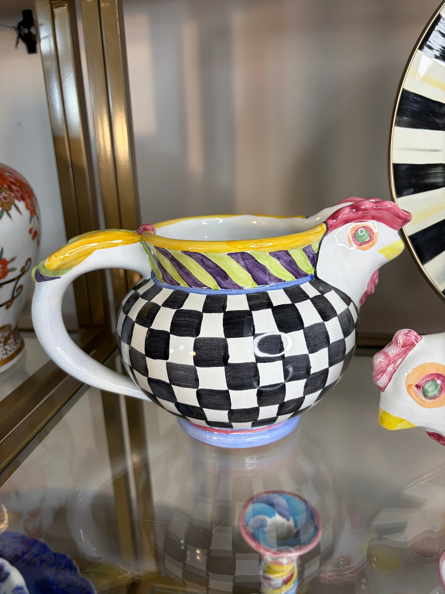 Mackenzie-Childs Piccadilly Chicken pitcher!