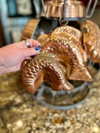 Smaller Vintage Copper Fish Mold