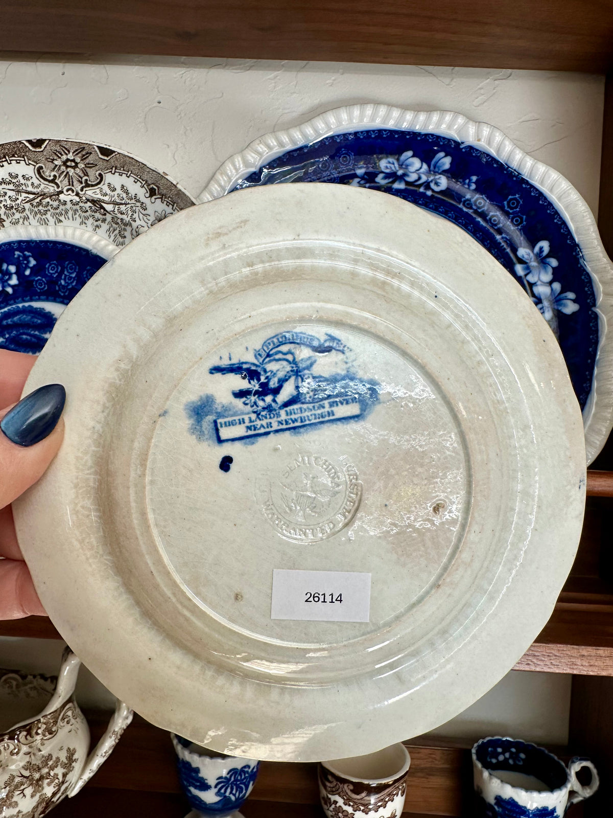 Antique Enoch Wood & Sons Historical Staffordshire Hudson River Plate, c.1820s
