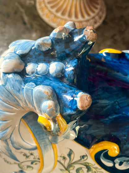 Live 06/22 Antique Ginori Renaissance Revival Majolica Vasque | Italian Faience Centerpiece