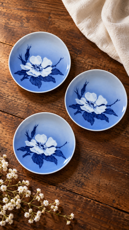 Vintage Royal Copenhagen Blue Floral Dishes – Set of Three
