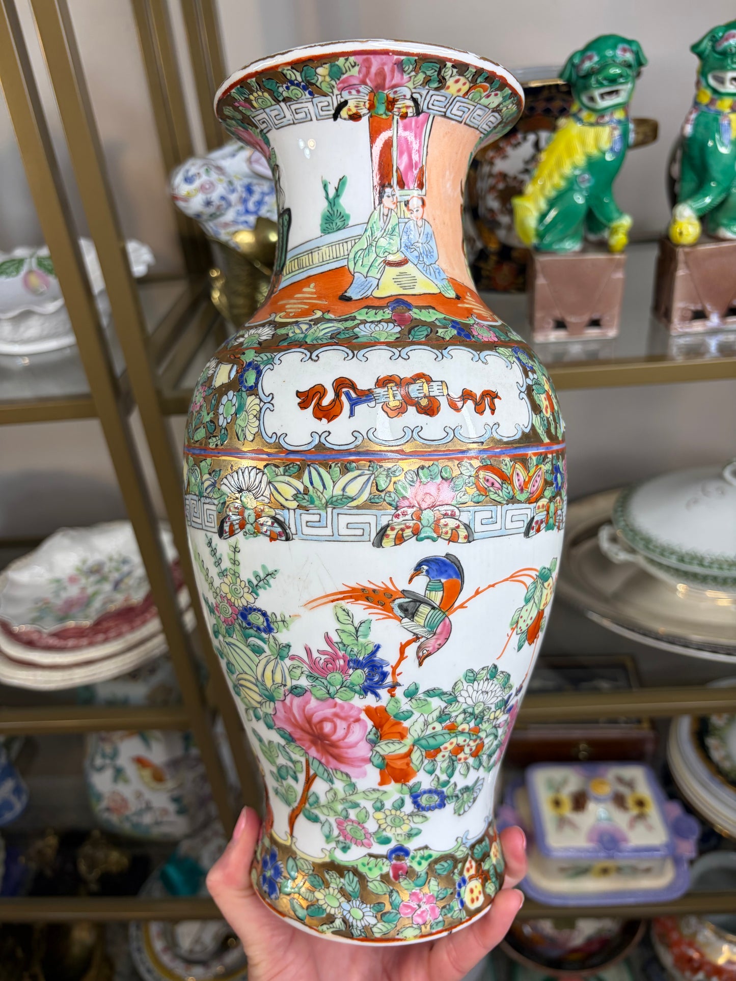 Beautiful Famille Rose 12” vase!