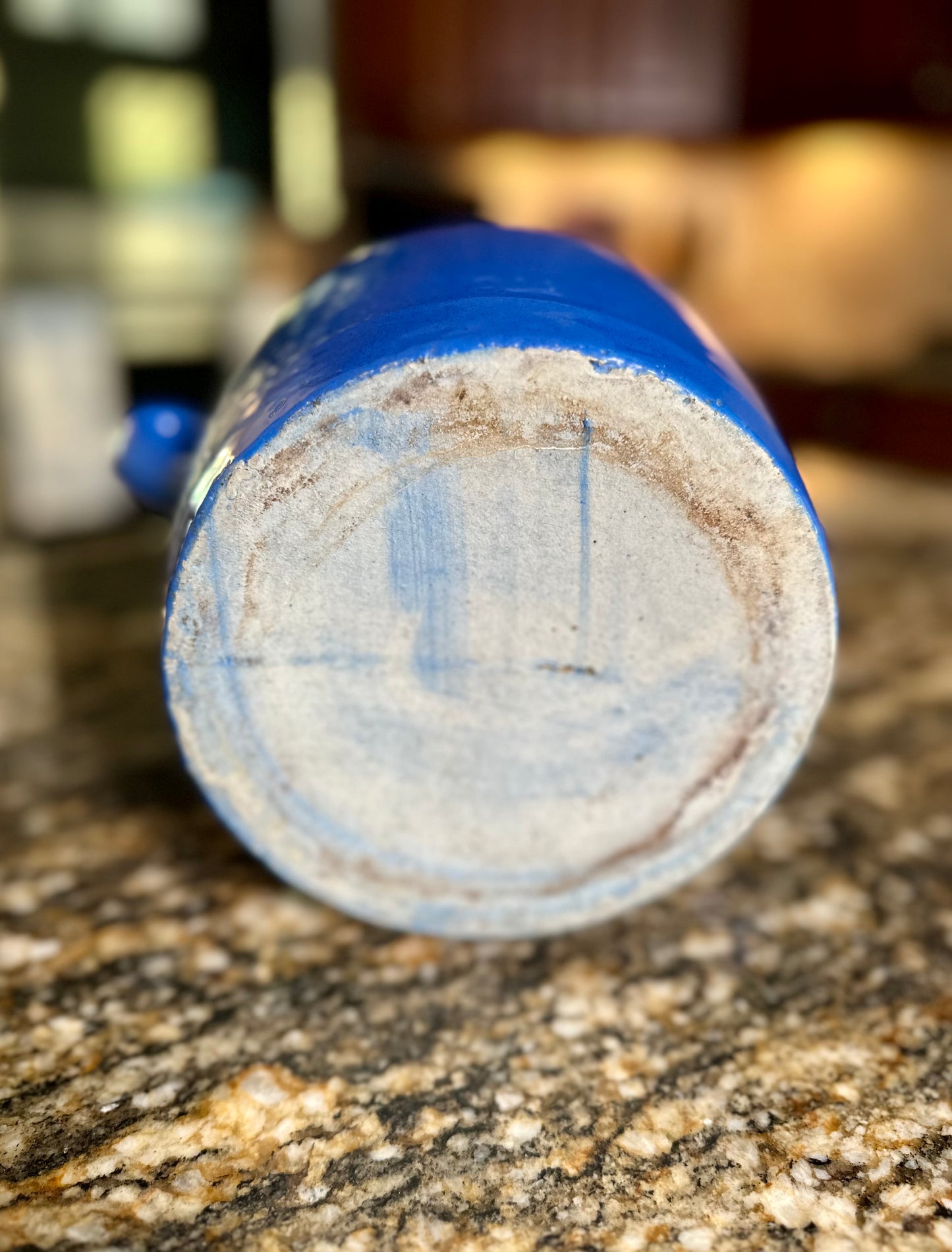 Reserved for K. Schrader Hearts for Spokane Charity Auction - VINTAGE FRENCH BLUE CONFIT POT