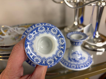 Spode Blue Room candleholders pair!