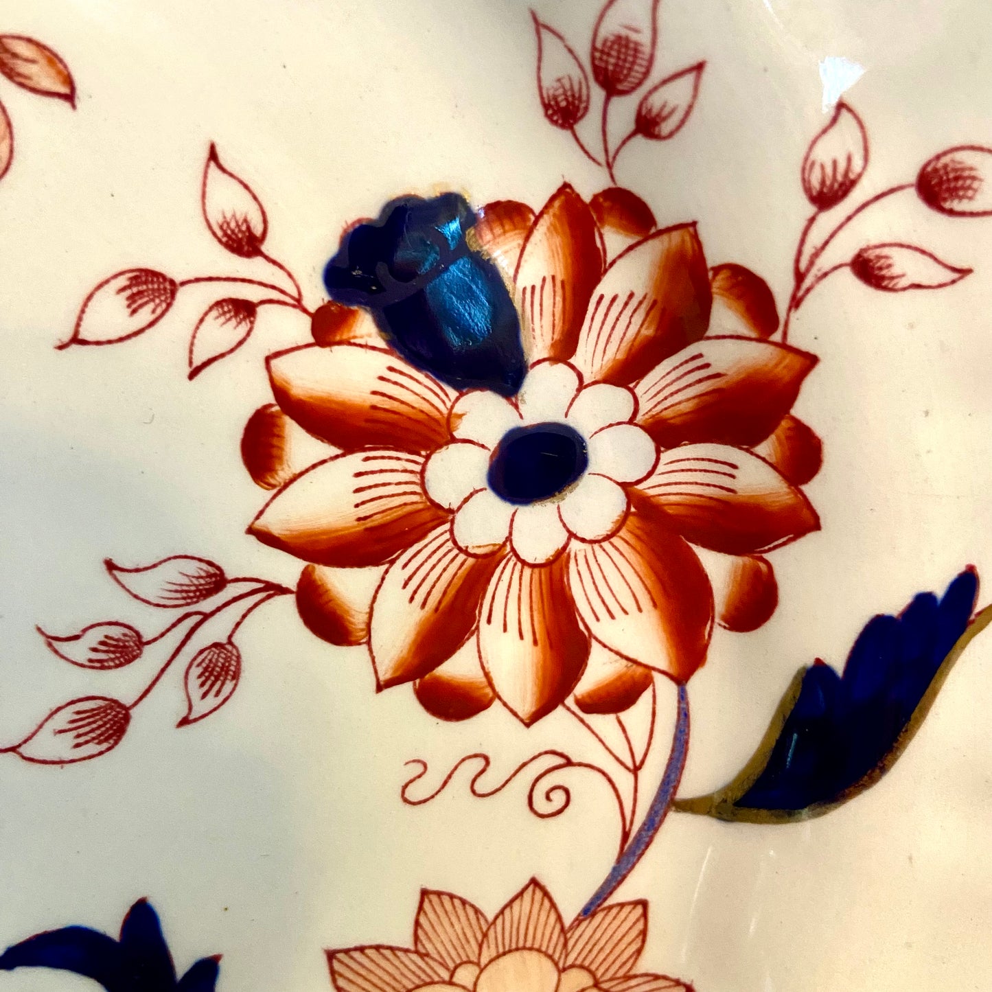 STUNNING - BOOTHS "FREIAN” China set of 3 Dinner Imari floral blue and white plates